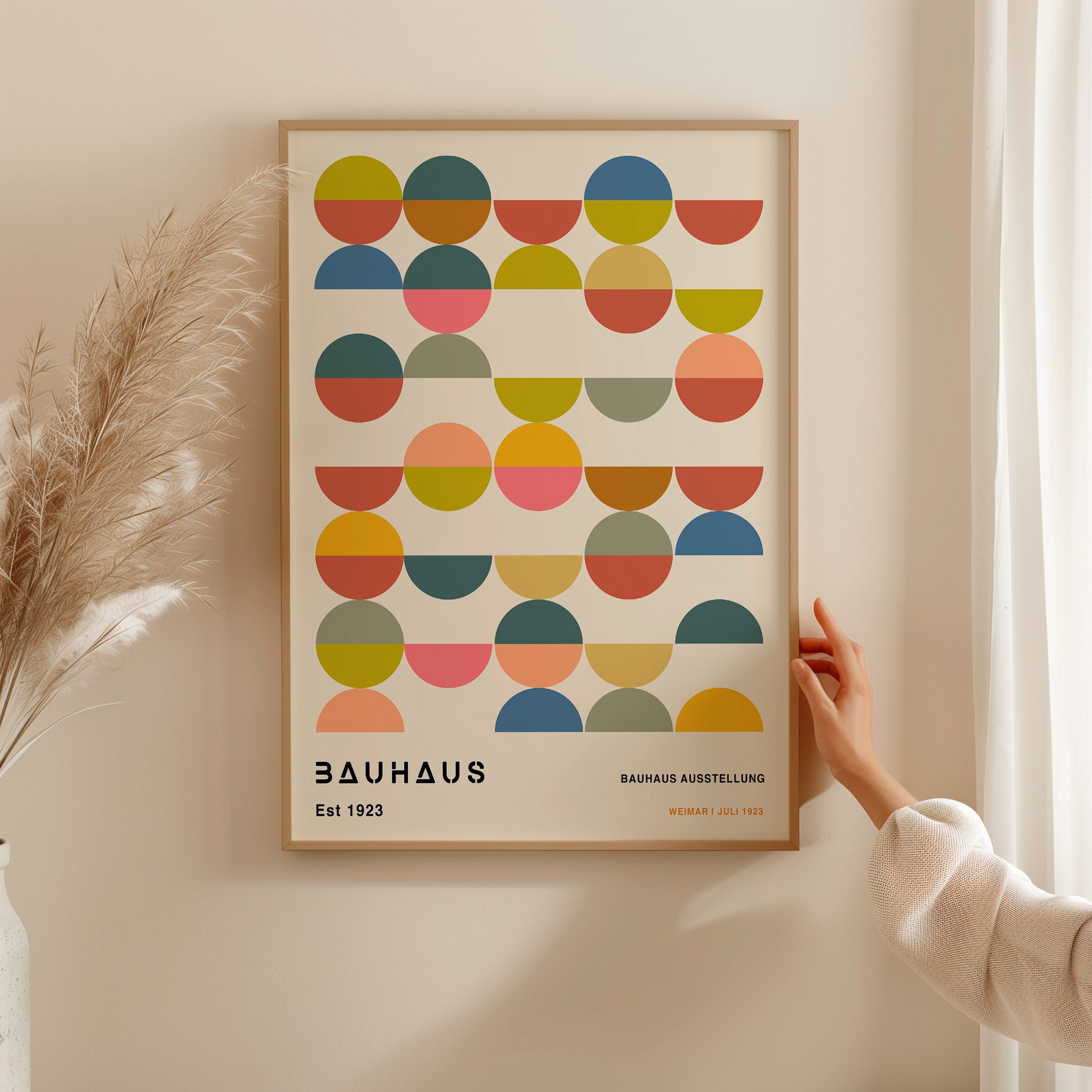 Bauhaus Circles Art Print: Mid-century Geometric Wall Art - Etsy