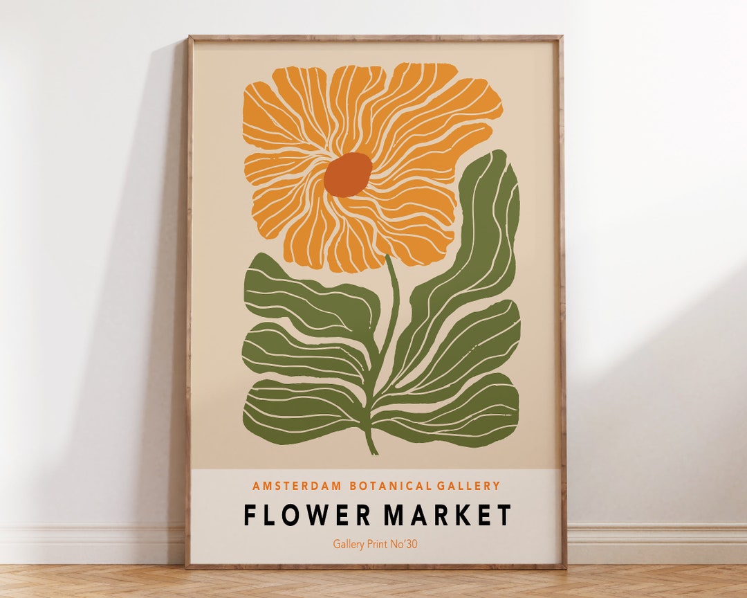Amsterdam Flower Market Poster: Retro Floral Art Print - Etsy