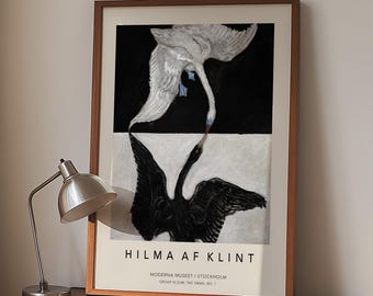Hilma AF Klint Swan No1 Exposición Impresión de arte: Decoración moderna de mediados de siglo