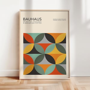 Cartel geométrico de la Bauhaus, impresión de arte de la Bauhaus, cartel geométrico, arte de la pared de la Bauhaus, abstracto moderno, cartel retro / A74