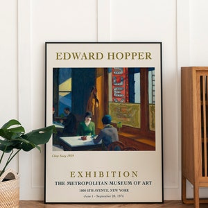 Edward Hopper Exhibition Art Print, American Realism Art, Famous Artist Painting, Mid Century Modern Poster V024 image 4