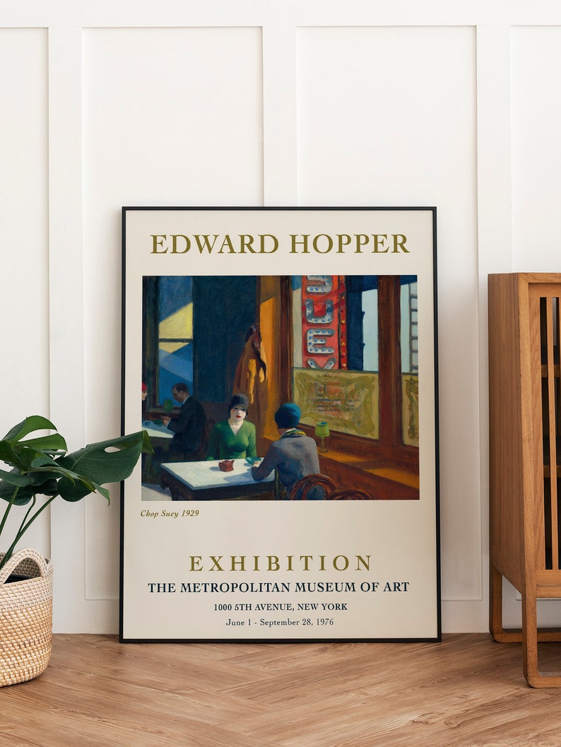 Edward Hopper Exhibition Art Print, American Realism Art, Famous Artist Painting, Mid Century Modern Poster V024 image 4