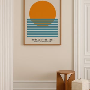Mid Century Bauhaus Art Print: Geometric Sun Poster image 7