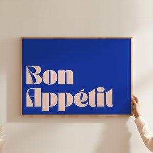 Stampa Bon Appetit, PIÙ COLORI, Arte tipografica da parete, Poster da cucina moderna, Stampe da cucina alla moda / KI135