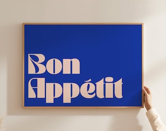 Bon Appetit Print: Modern Typography Kitchen Art