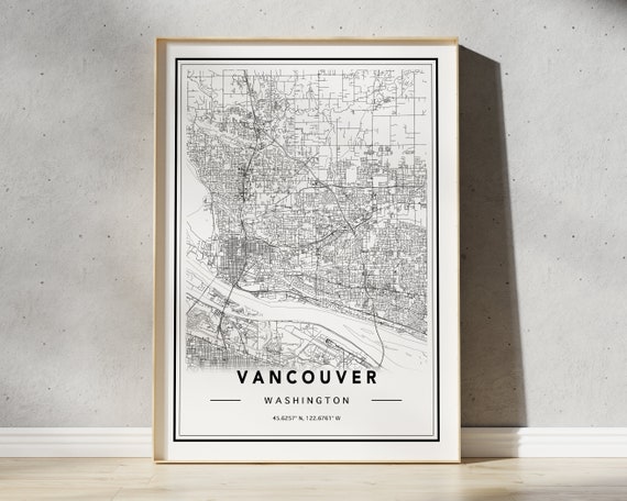 Vancouver Washington Map Print Vancouver Wa Map Poster Etsy