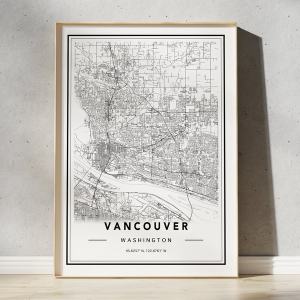 Map of Vancouver Wa Etsy