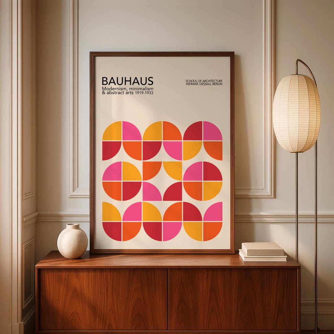 Geometric Bauhaus Art Print: Mid-century Modern Wall Decor - Etsy Australia
