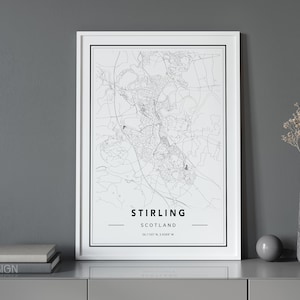 Stirling Scotland Map Print, Stirling Map Poster, Stirling Map Wall Art ...