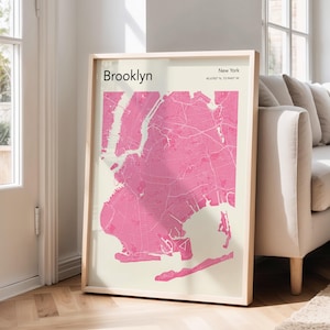 Brooklyn Map Print: Modern City Wall Art