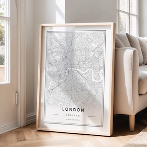 Londons gatukarta konsttryck: Modern stadskartaposter