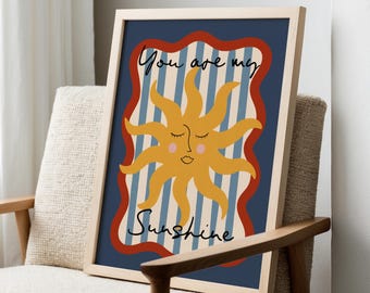 You Are My Sunshine Art Print: Boho Nursery Decor