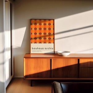 Orange Geometric Bauhaus Art Print: Mid-Century Modern Wall Decor image 4
