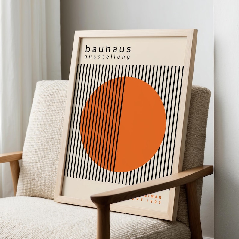 Orange Geometric Bauhaus Art Print Set: Mid-century Modern Decor - Etsy UK