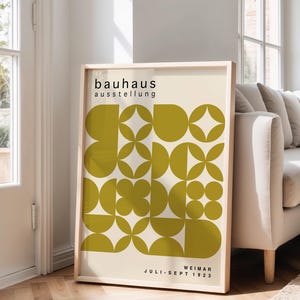 Olive Green Bauhaus Art Print: Mid-Century Modern Poster image 9