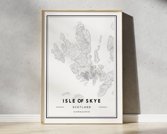 Isle of Skye Map Print Isle of Skye Map Poster Isle of Skye | Etsy