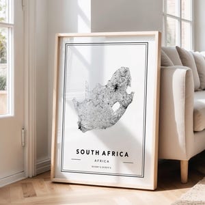 Kaart Zuid-Afrika kunstafdruk: poster moderne wegenkaart
