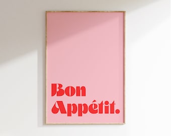 Bon Appetit Print: Colorful Kitchen Wall Art