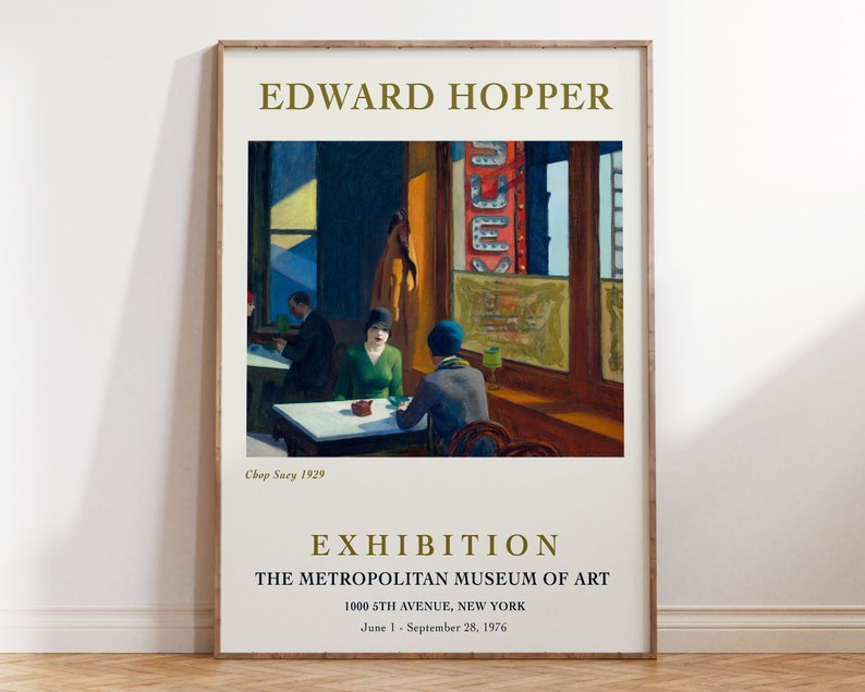 Edward Hopper Exhibition Art Print, American Realism Art, Famous Artist Painting, Mid Century Modern Poster V024 image 5