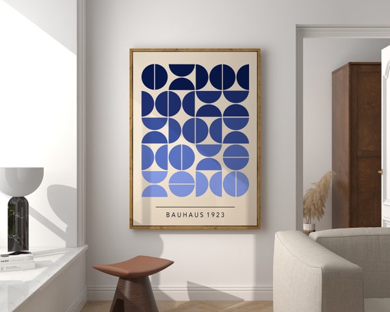 Blue Bauhaus Art Bauhaus Minimal Poster, Century Poster Etsy Bauhaus Art, - Wall Poster, Geometric Mid Print, by Inspired A017 Bauhaus