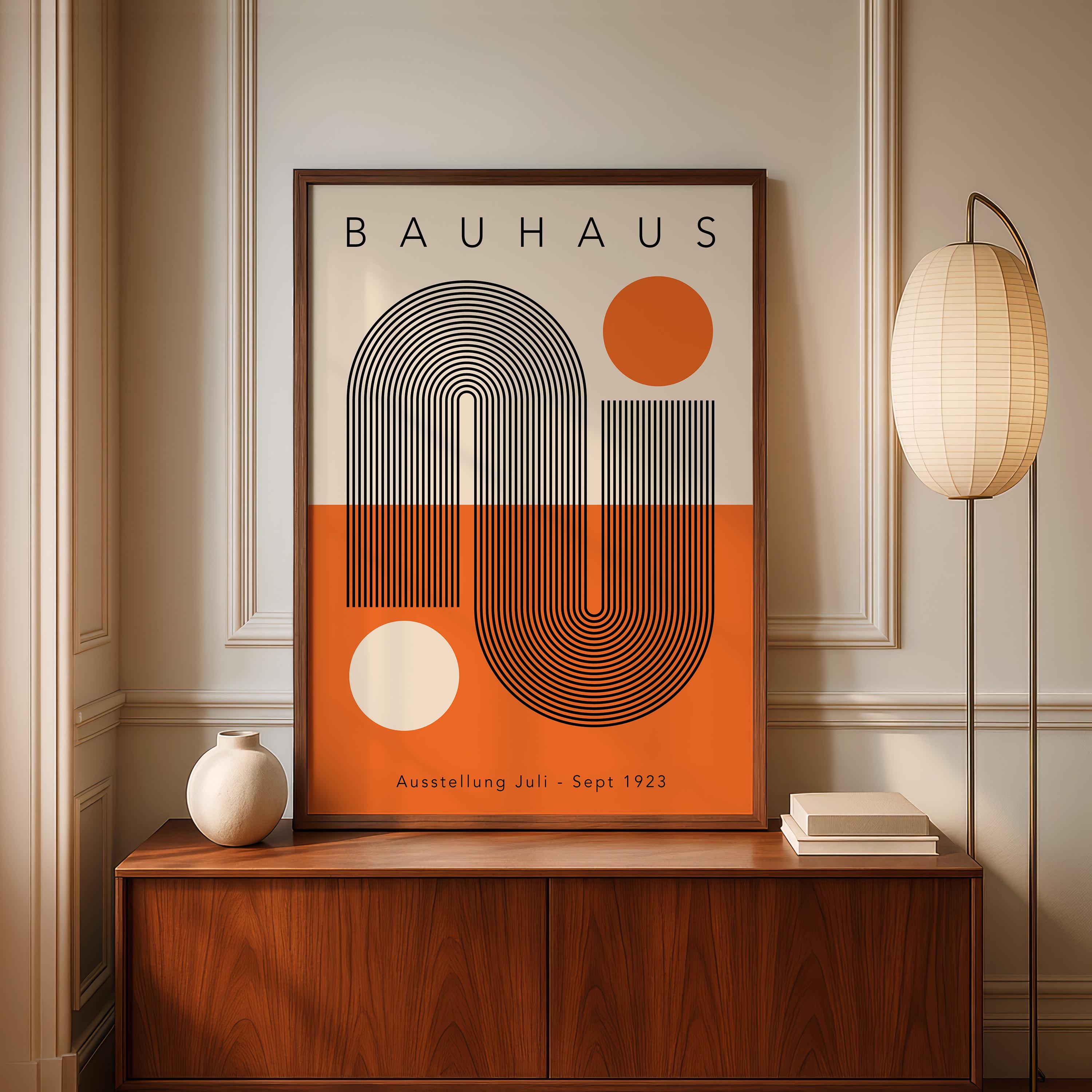 Orange Geometric Bauhaus Art Print: Mid Century Modern Decor - Etsy