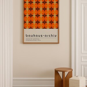Orange Geometric Bauhaus Art Print: Mid-Century Modern Wall Decor image 9