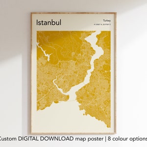 Pôster de mapa, download digital personalizado, mapa da cidade em cores personalizadas, design de mapa moderno, impressão de qualquer mapa da cidade, mapa da cidade colorido, impressões de mapas personalizadas