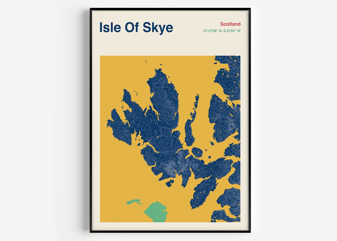 Isle of Skye Map Print Isle of Skye Map Poster Isle of Skye Etsy UK