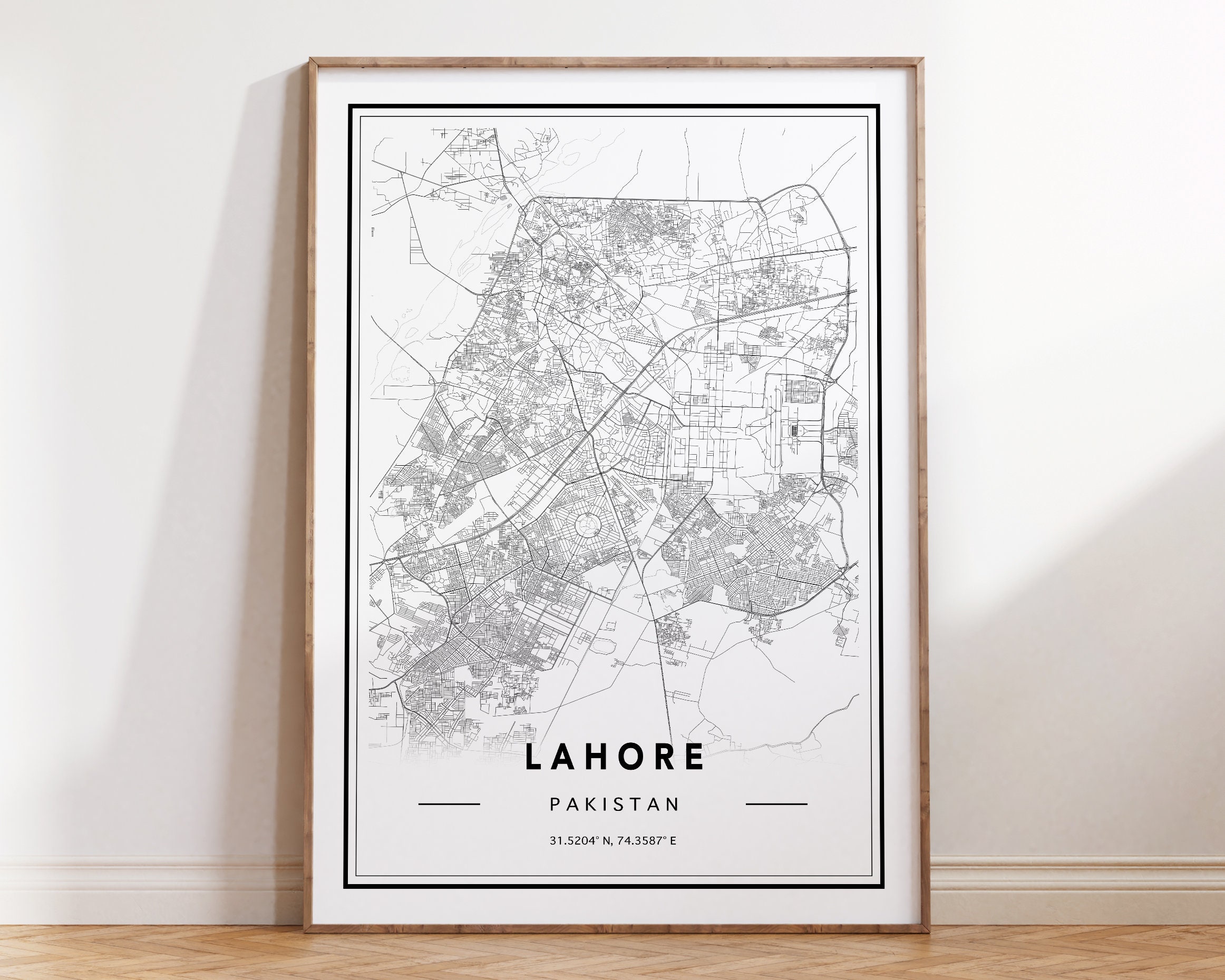 ラホール パキスタン地図 アートプリント: 市街地図 - Etsy 日本
