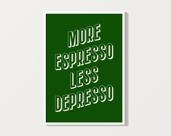 Espresso Art Print: Retro Coffee Poster, Trendy Kitchen Decor