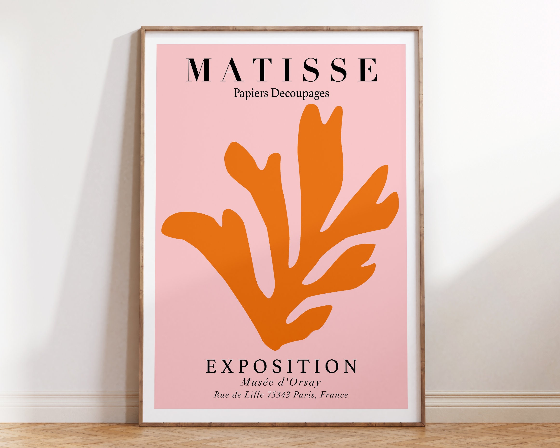 Plys dukke Kammer spisekammer Matisse Cut Out Leaf Poster Pink Orange Matisse Print - Etsy