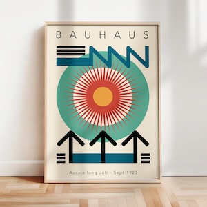Bauhaus Geometric Art Print: Mid-Century Modernist Poster