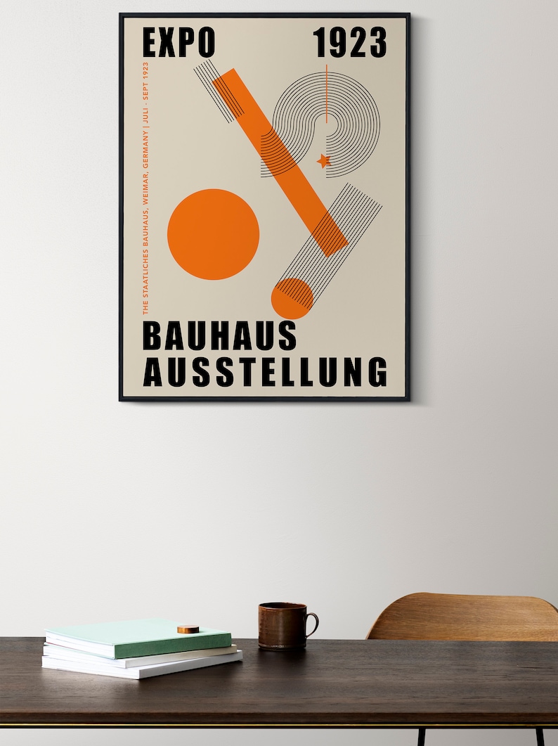 Orange Bauhaus Exhibition Poster: Mid Century Modern Art Print - Etsy