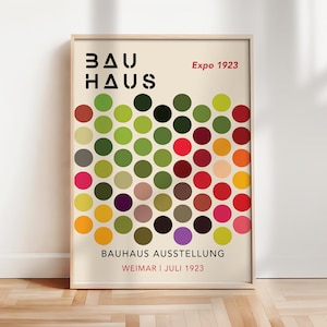 Bauhaus Circles Poster, Bauhaus Art Print, Geometric Poster, Abstract Bauhaus Wall Art, Inspired By Bauhaus Poster, Mid Century Poster | A64
