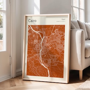 Cairo Map Art Print: Egypt Travel Poster