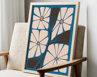 Matisse Inspired Floral Art Print: Retro Botanical Wall Decor