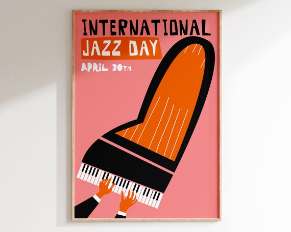 International Jazz Day Art Print: Mid-century Modern Music Poster