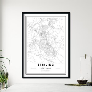 Stirling Scotland Map Print, Stirling Map Poster, Stirling Map Wall Art ...