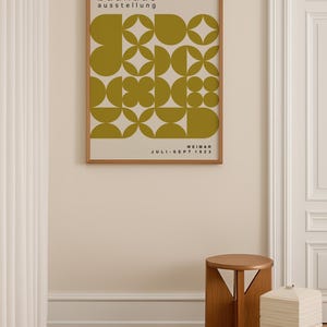 Olive Green Bauhaus Art Print: Mid-Century Modern Poster image 14