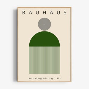 Green Geometric Bauhaus Digital DOWNLOAD Print, Bauhaus Poster, Bauhaus Printable, Bauhaus Exhibition Prints, Mid Century Print | A211