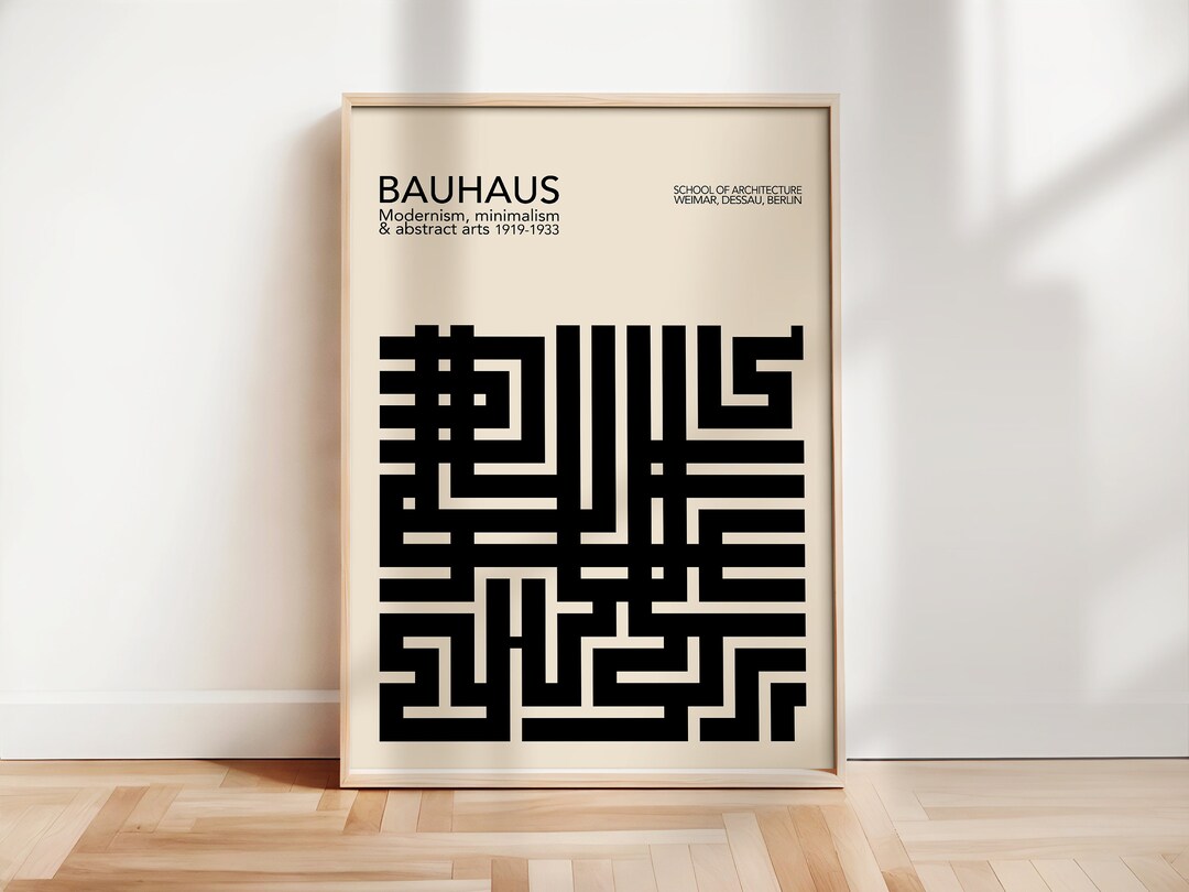 Black Bauhaus Architecture Inspired Poster, Brutalist Wall Art Print ...