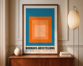 Bauhaus Exhibition Poster: Geometric Mid Century Modern Art Print