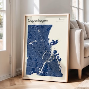 Copenhagen Map Print: Modern City Wall Art