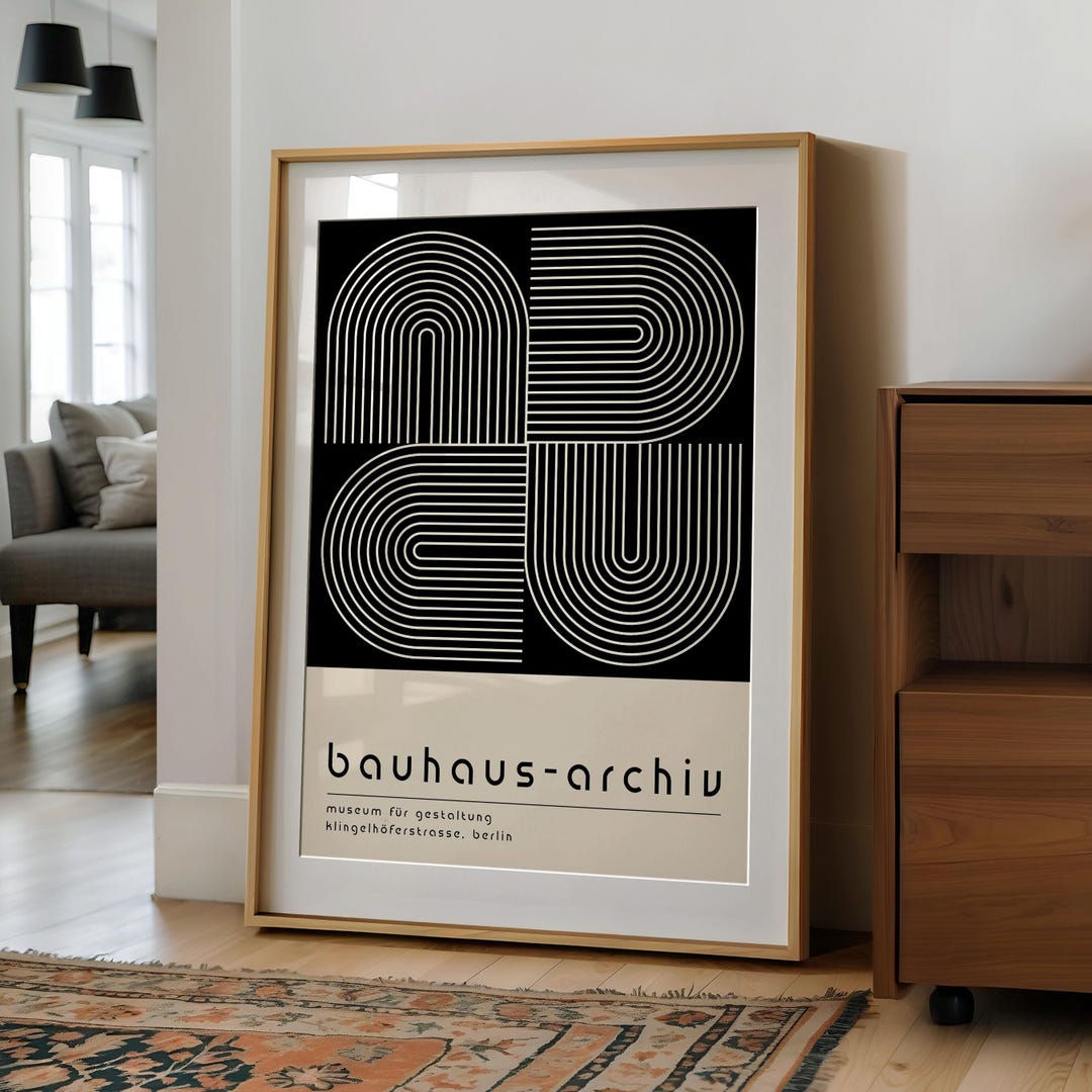 Black Bauhaus Arch Digital DOWNLOAD Print, Minimalist Bauhaus Poster ...
