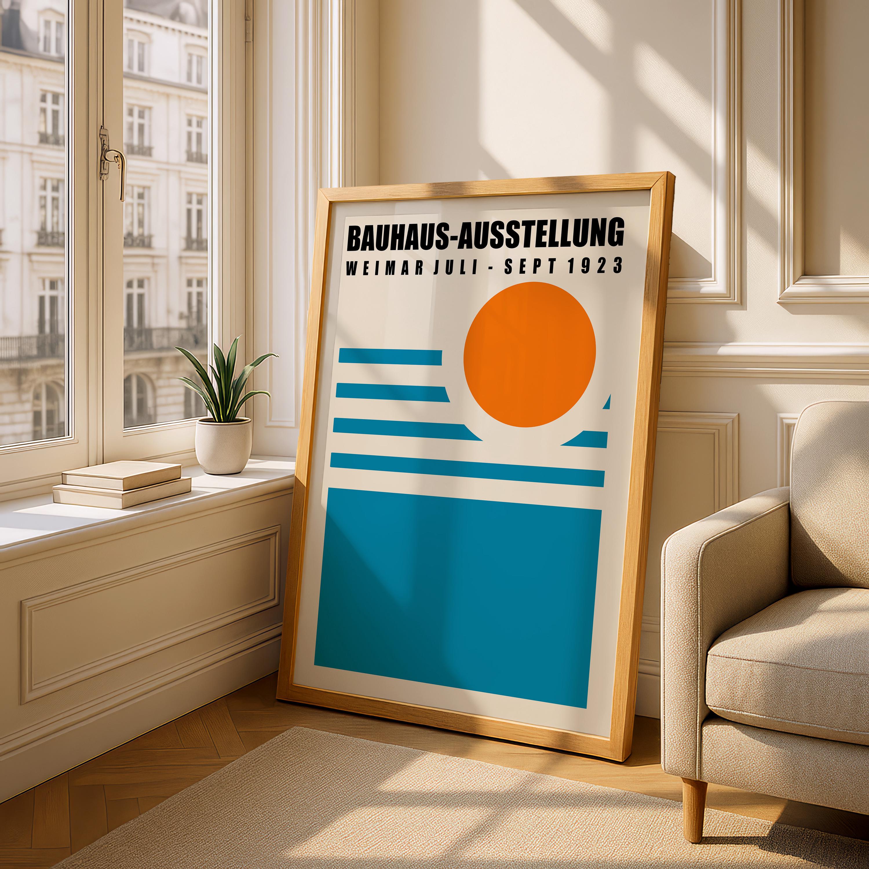Bauhaus Sun Poster: Mid Century Modern Geometric Art Print - Etsy