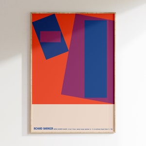 Richard Baringer Vintage 1963 Exhibition Poster, Mid Century Modern, Bauhaus Poster, Modern Abstract Art Print, Minimalist Poster | MID124