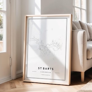 St Barts Map Print: Minimalist Saint Barthélemy Wall Art