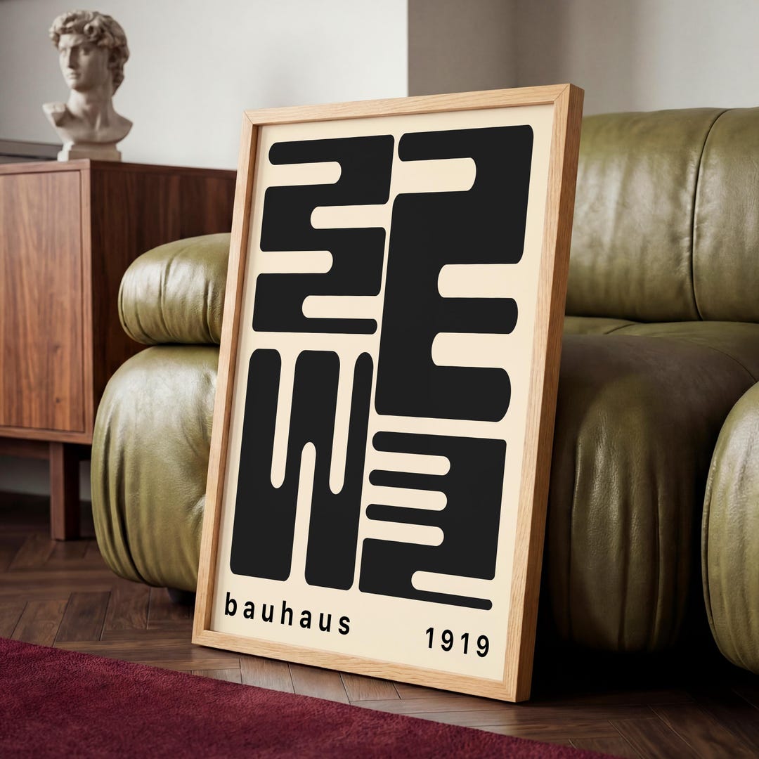 Framed Bauhaus Art Print - Minimalist Geometric Wall Decor - Etsy