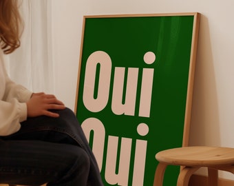 Oui Oui Französischer Kunstdruck: Minimalistische Typografie