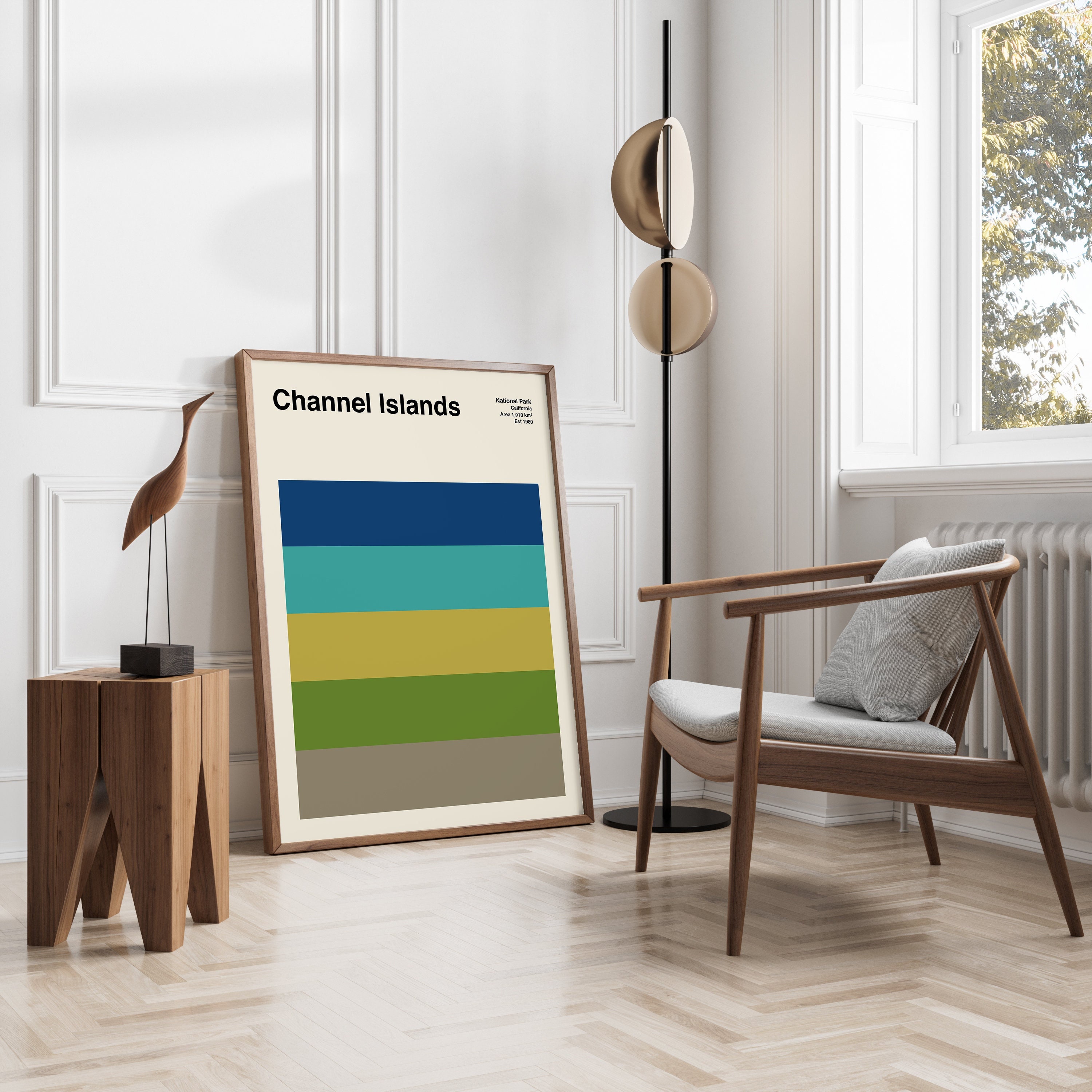 Channel Islands Colour Palette Poster, Mid Century Travel Poster, Channel Islands CA National Park, California National Parks